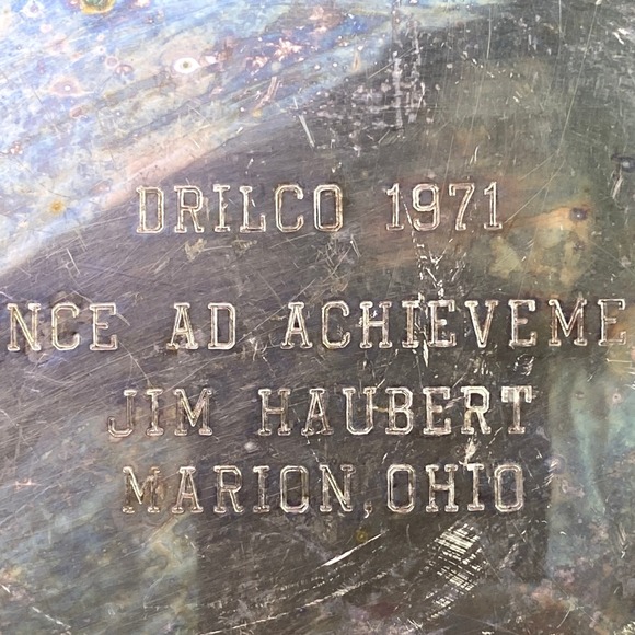 Vintage International Silverplate Tray Engraved 1971 Performance Award - Picture 2 of 10